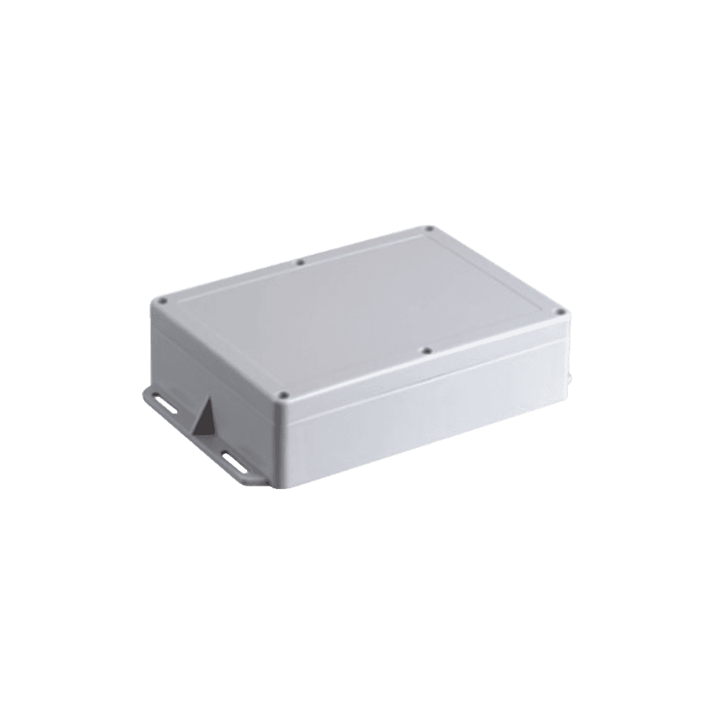 Gabinete Plástico para Exterior (IP65) de 160 x 220 x 100 mm Cierre por Tornillos Metálicos. Tiene Orejas para instalación a muro.