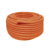 Manguera Poliducto Corrugado Flexible Naranja Reforzado de 1/2" x 100 m Para Instalaciones Eléctricas /Polietileno Alta Densidad HDPE/ Con guía /Resistente a Intemperie.