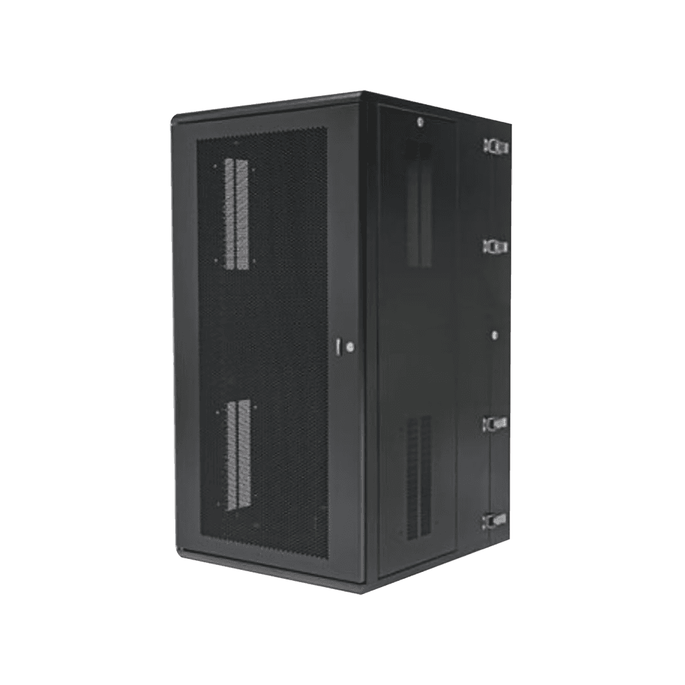 Gabinete PanZone de Montaje en Pared, de 19in, Puerta Ventilada, 26 UR, 635mm de Profundidad, Color Negro