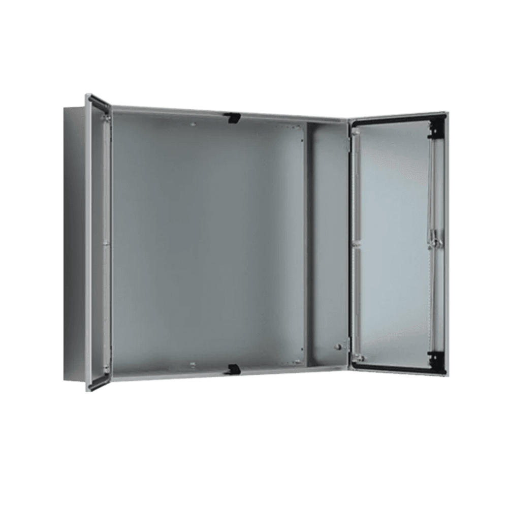 Gabinete de Doble Puerta, 1200 x 1200 x 400 mm, de Acero Inoxidable, Cepillado. Protección NEMA 12, IP55, IK10