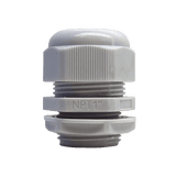 Conector Plástico Blanco Tipo Glándula para Rosca NPT 1"