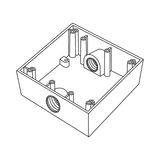 Caja Cuadra de 3/4" a Prueba de Intemperie/ Cuenta con 2 salidas.