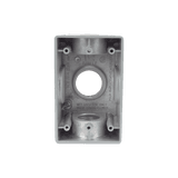 Caja Condulet FS de 1" (25.4 mm ) con tres bocas una arriba y una atrás a prueba de intemperie.