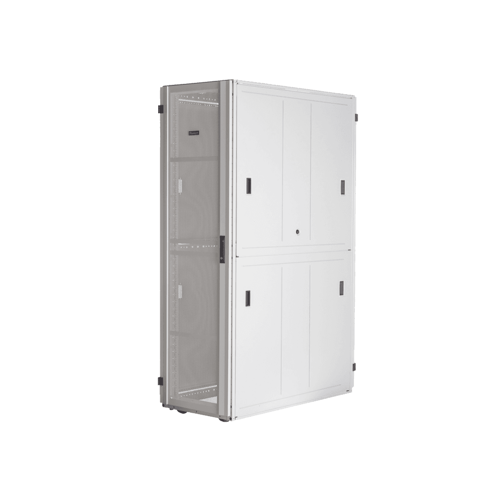 Gabinete FlexFusion™ XGL (Light) para Centros de Datos, 42 UR, 800 mm de Ancho, 1070 mm de Profundidad, Fabricado en Acero, Color Blanco