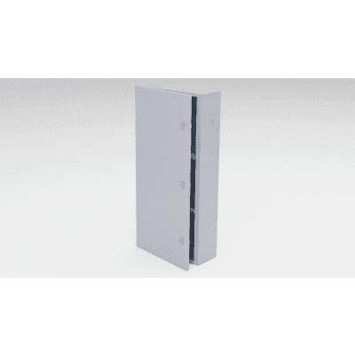 Gabinete para instalación de 3 Baterías , Fabricado en Lámina Galvanizada, Accesorios para poste (No incluidos)