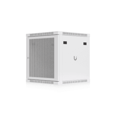 UACC Rack Cabinet 12U (598 x 600 mm) - Gabinete Cerrado para Montaje en Pared con Puerta Frontal Perforada, Totalmente Ensamblado con Ventiladores Integrados y Paneles Removibles