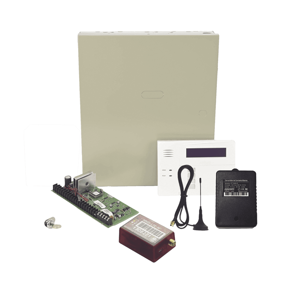 (2 Años 4GLTEM/5G ILIMITADO INCLUIDO) Kit Vista48LA con comunicador 4GLTEM/5G MN01, Teclado, Gabinete y Transformador