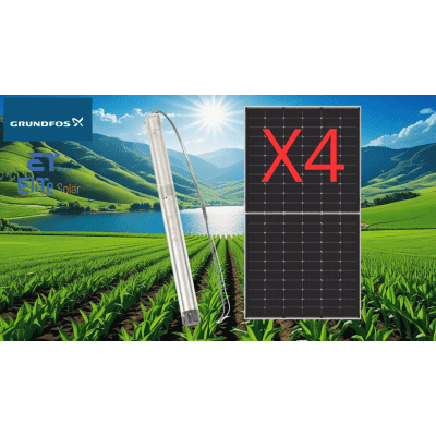 Kit De Bombeo Solar/ Bomba 1.4Kw / 4 Módulos Solares 610w