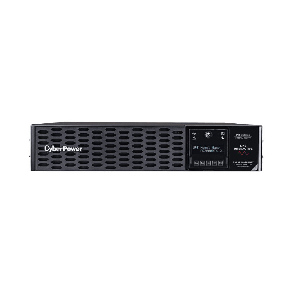 UPS de 3000 VA/3000 W, Topología Línea Interactiva, Entrada 120 Vca NEMA L5-30P, Onda Senoidal Pura, Torre o Rack de 2 UR, Con 8 Tomas 5-20R y 1 L5-30R