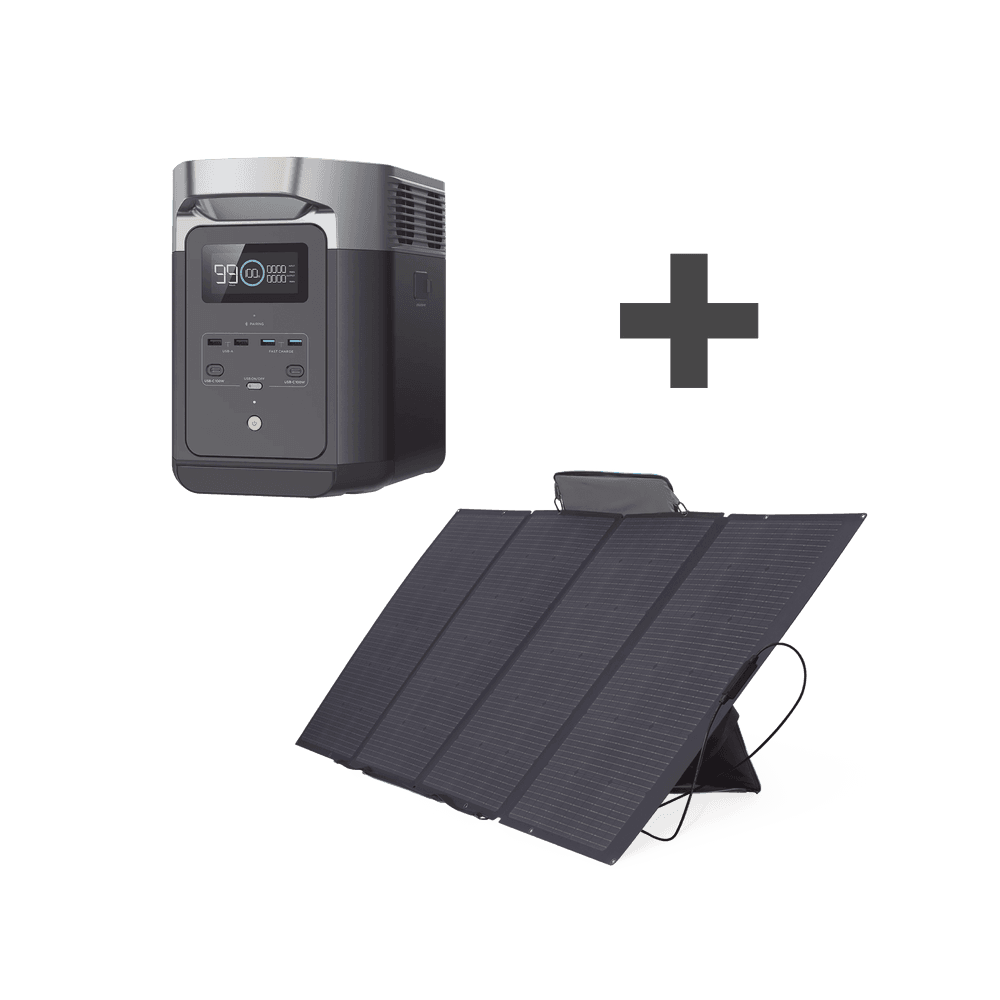 Kit de Estación de Energía Portátil 2048Wh + Panel Solar Flexible 400W
