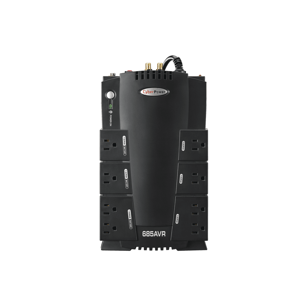 UPS de 685 VA/390 W, Topología Línea Interactiva, Entrada 120 Vca NEMA 5-15P, Tipo Gabinete Compacto, Con 8 Tomas NEMA 5-15R