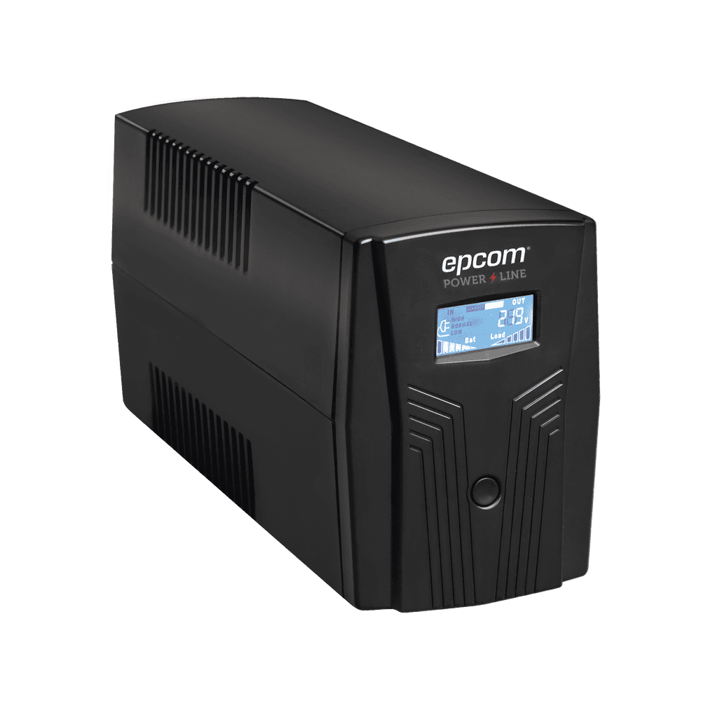 UPS Con Más Potencia de 600VA / 360 W Con Display LCD y Regulador de Voltaje AVR, 4 Contactos NEMA 5-15R, Batería 7 Ah y Puertos RJ45 y USB