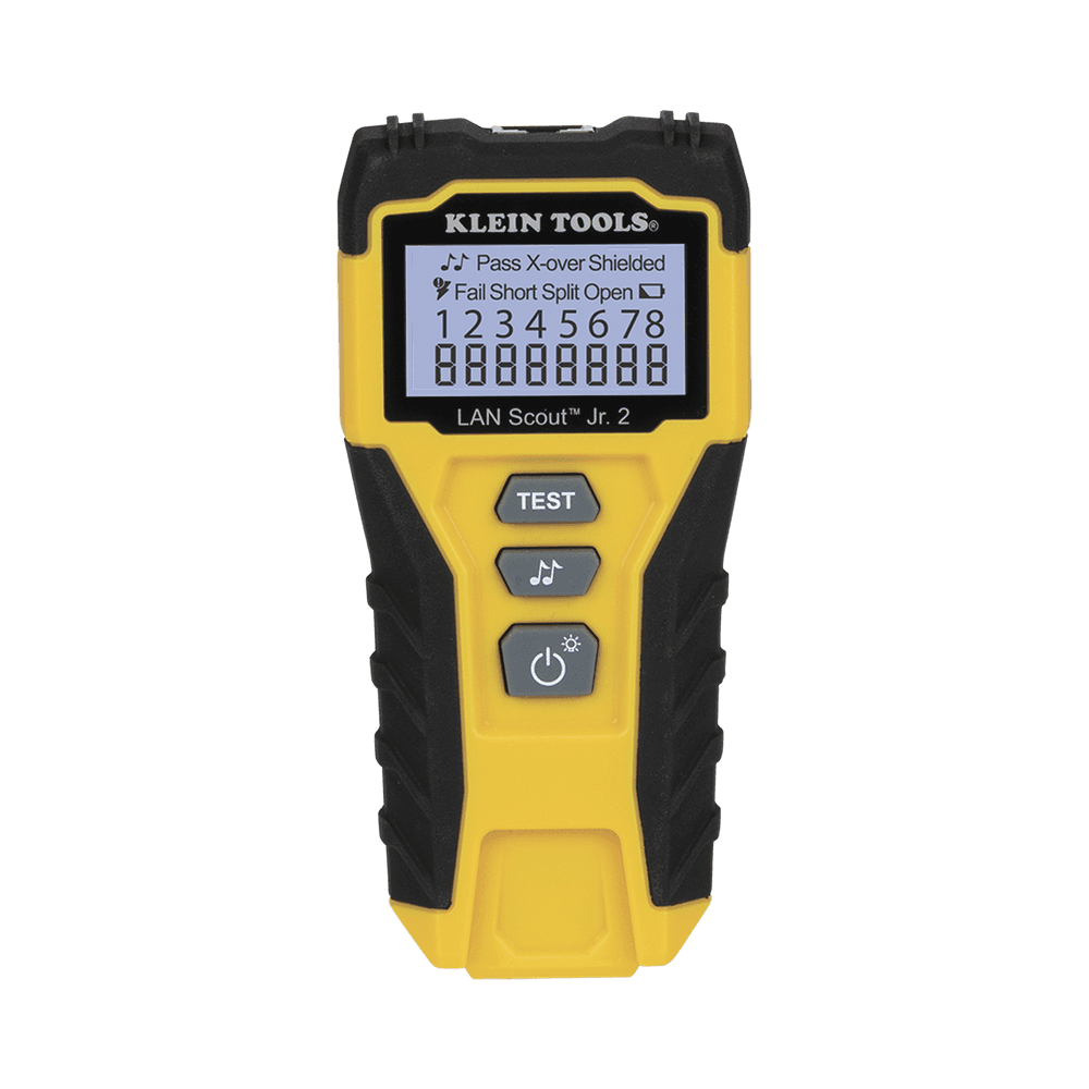 Tester de Cable LAN Scout™ Jr. 2/ Para: Prueba aprobada/ Error de Cableado/ Falla de Circuito Abierto o Cortocircuito/ Par Dividido/ Blindaje.