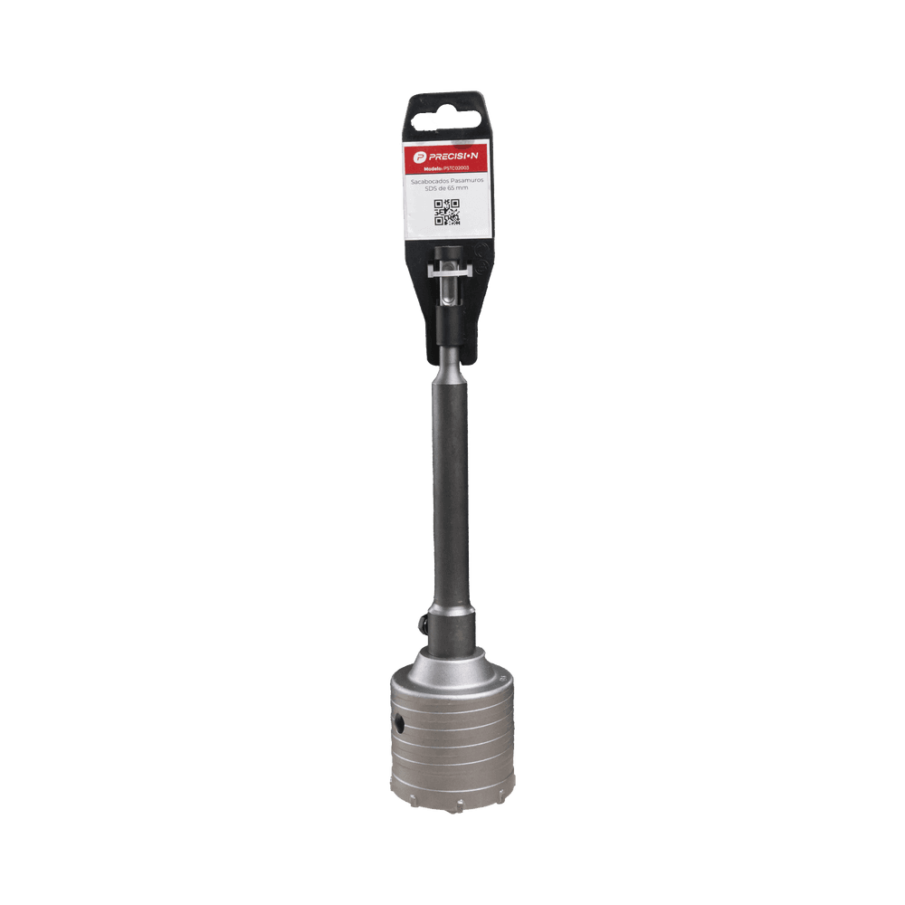 Broca Pasamuros SDS, Sacabocado para Concreto de 65mm con Extensión de 220mm