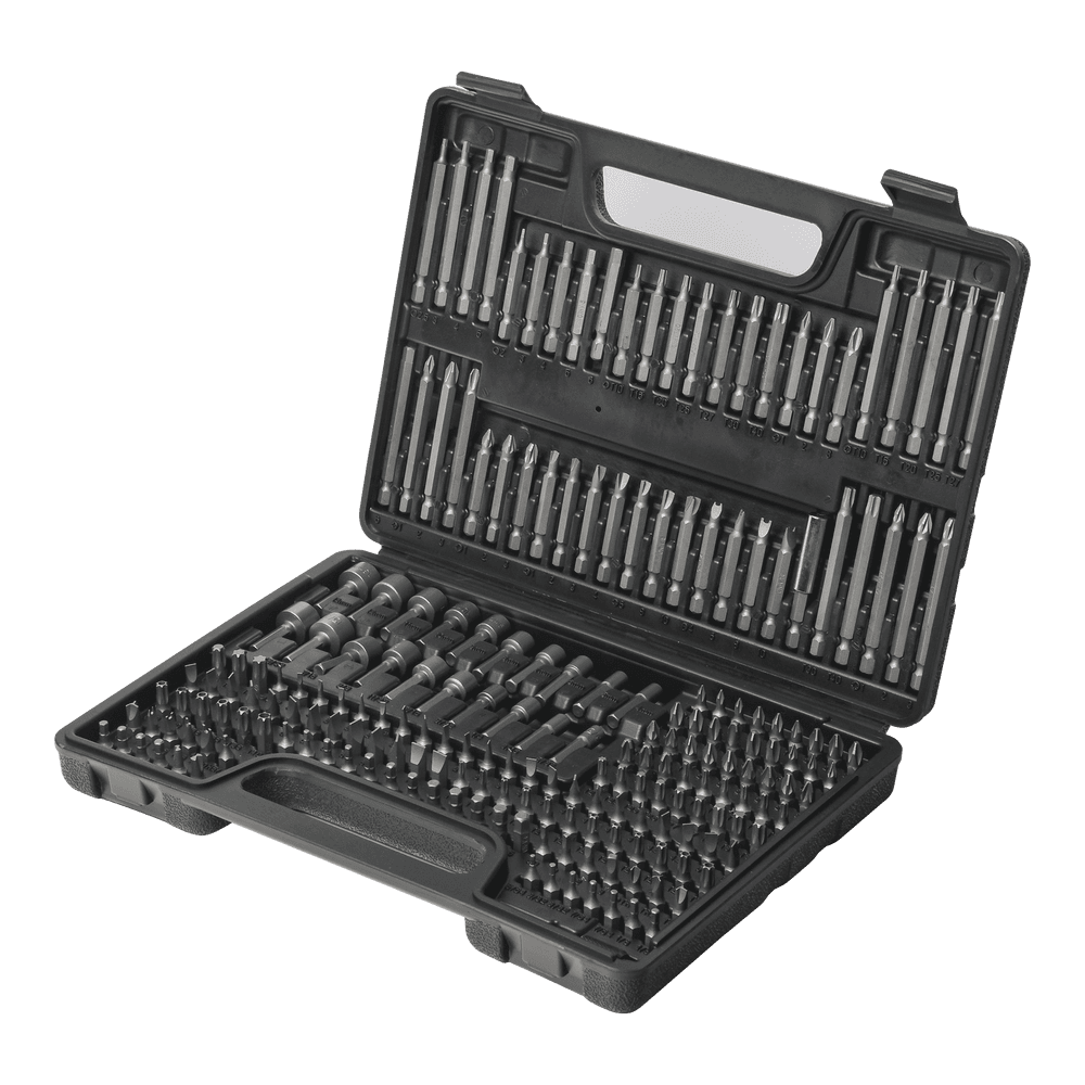 Juego de 208 Puntas para Taladro Entrada Hexagonal 1/4". Incluye Estuche.