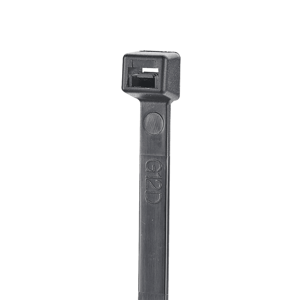 Cincho de Nylon 6.6 StrongHold™, 300mm largo x 3.6mm ancho, Color Negro, Exterior Resistente a Rayos UV, Paquete de 100pz