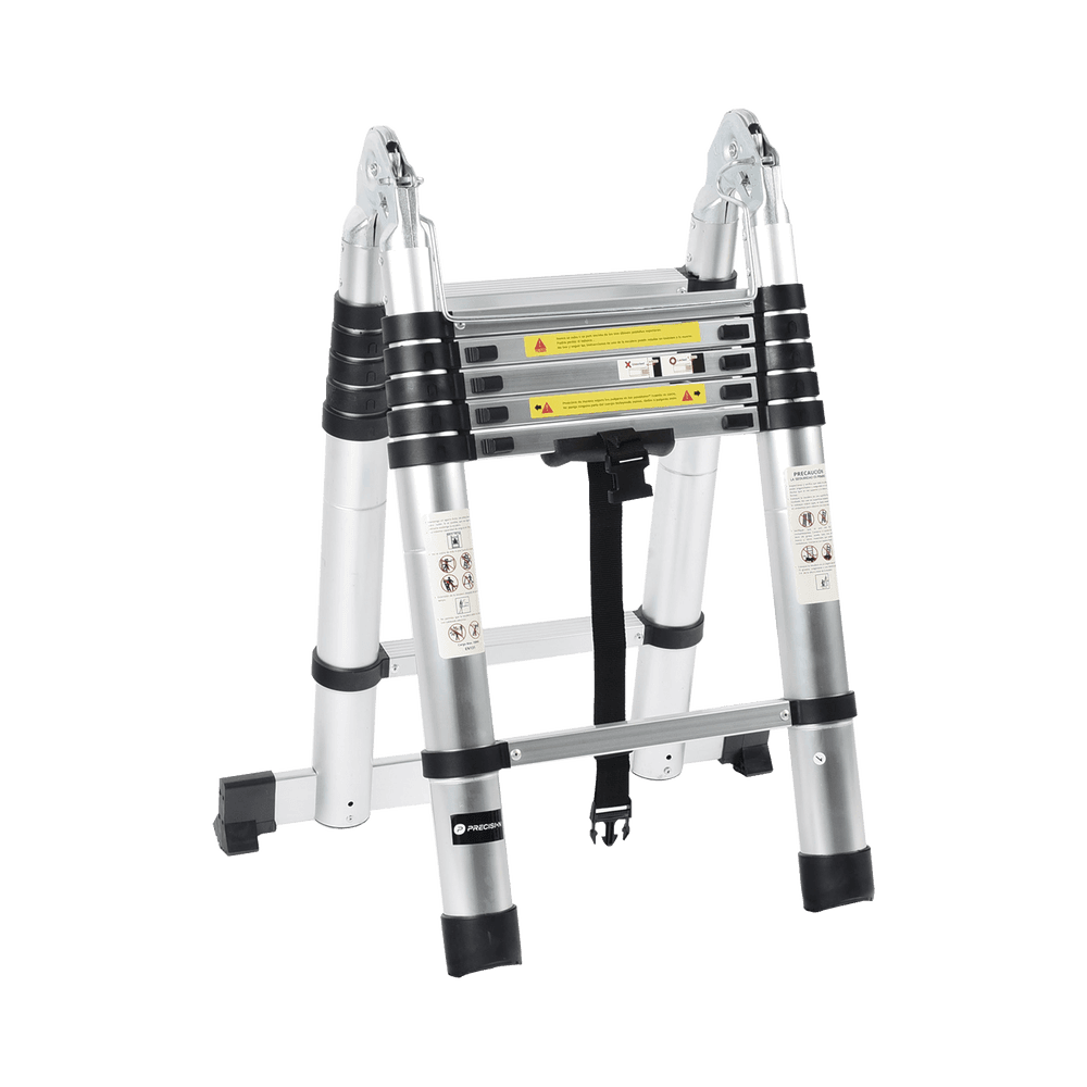 Escalera Telescópica de Aluminio Tipo Tijera de 1.9 + 1.9 Metros de Altura