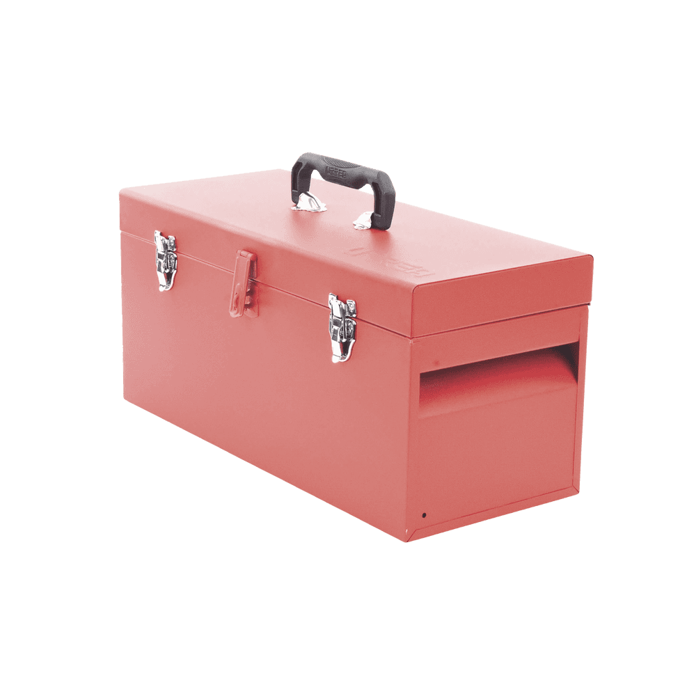 Caja de herramientas metálica con soble cerradura de 51 x 21.5 x 24cm.