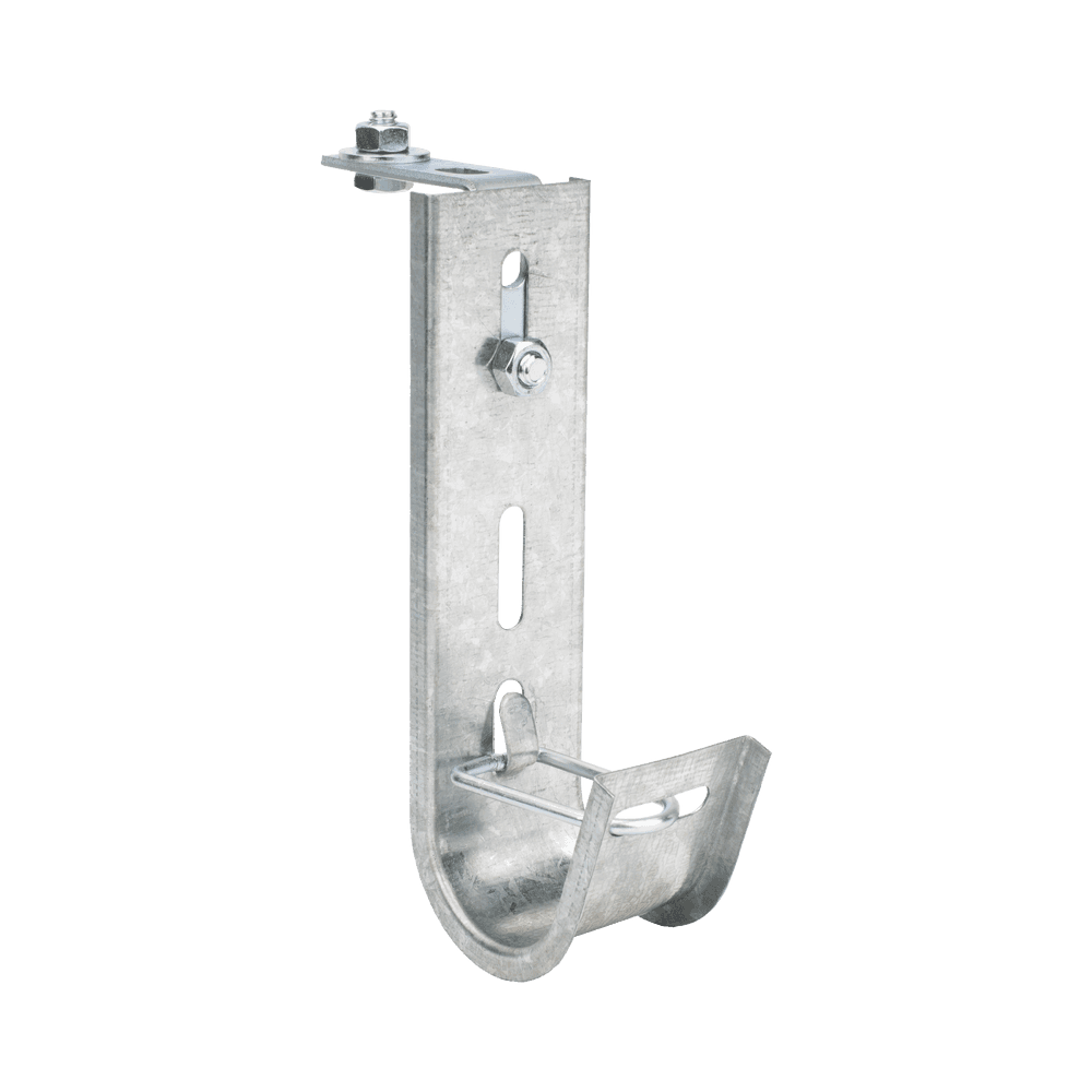 Soporte (Gancho) tipo J-Hook, hasta 10 cables Cat6, ideal para soportar cableado en los espacios de manipulación al aire, Para instalación en interior