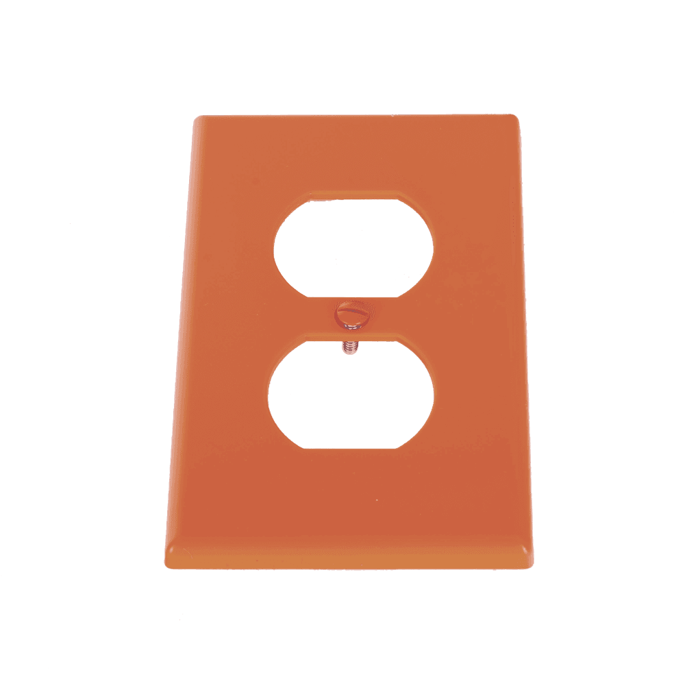 Tapa para Contacto Dúplex Color naranja.
