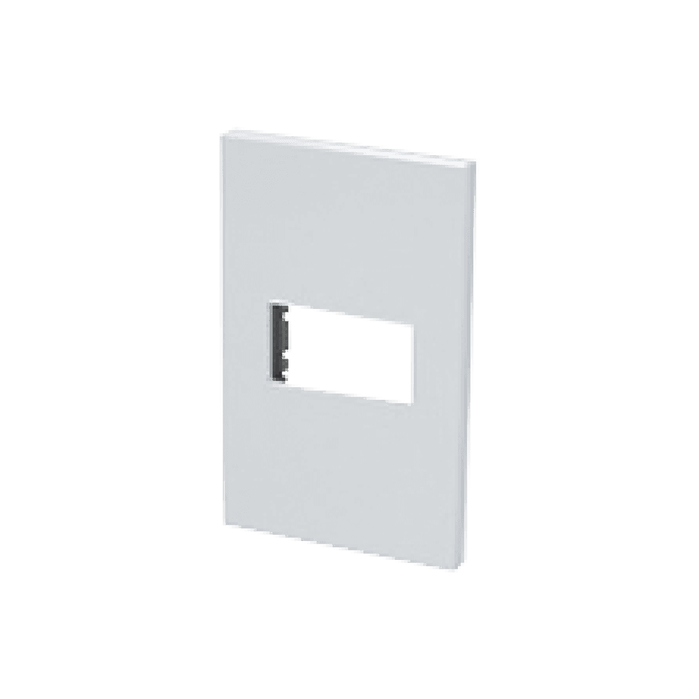Placa de policarbonato con base de acero para 1 módulo 1/3 color blanco.