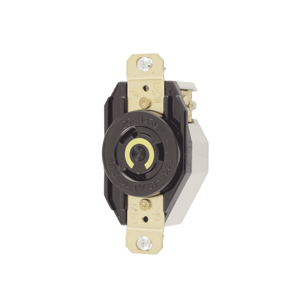 Receptáculo de Media Vuelta Industrial para Empotrar de 20 A 125 V CA 2 Polos 3 Hilos (NEMA L5-20R)