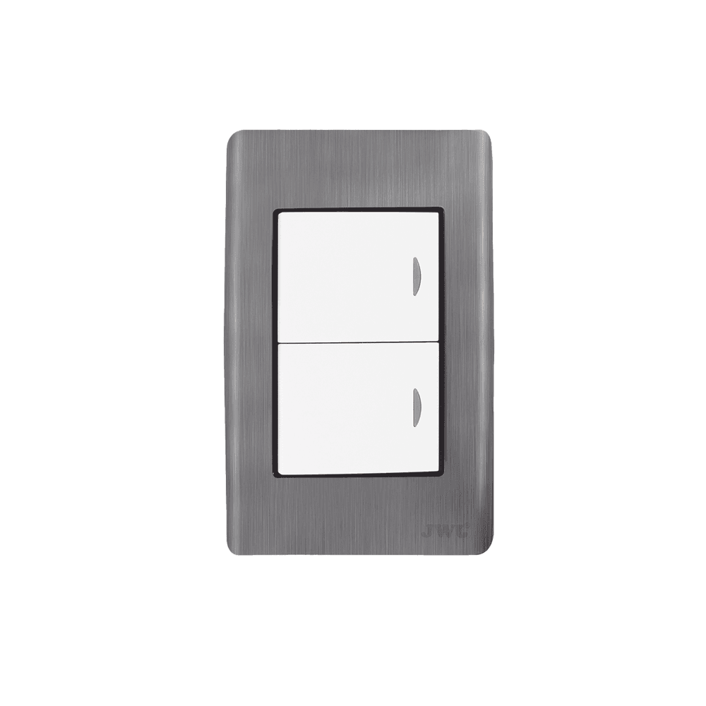 Apagador Doble de 10 A/ 127 V CA ~ 60 Hz / Placa de Acero.