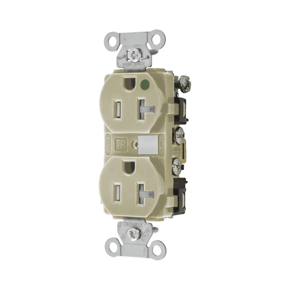 Contacto Duplex de 20 A 250 V CA/ Nema 6-20R / Grado Hospitalario / Color Marfil.