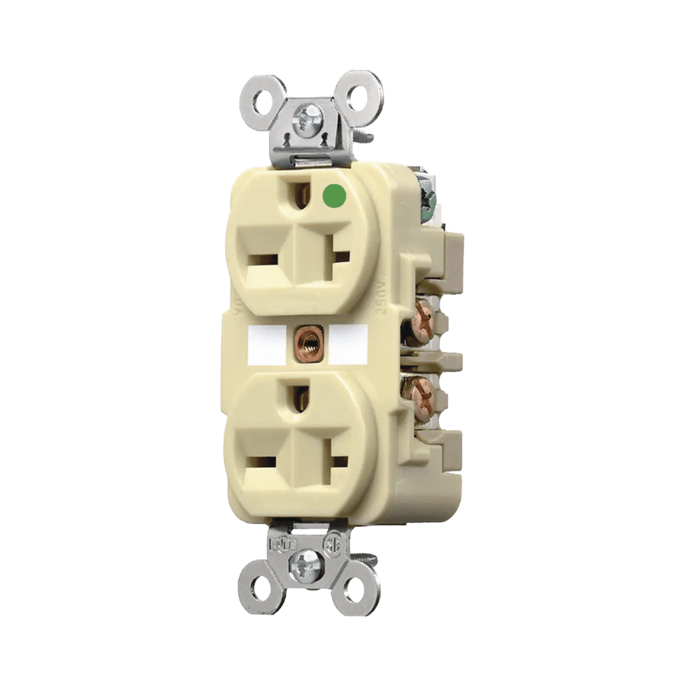 Contacto Duplex de 20 A 250 V CA/ Nema 6-20R / Grado Hospitalario / Color Marfil.