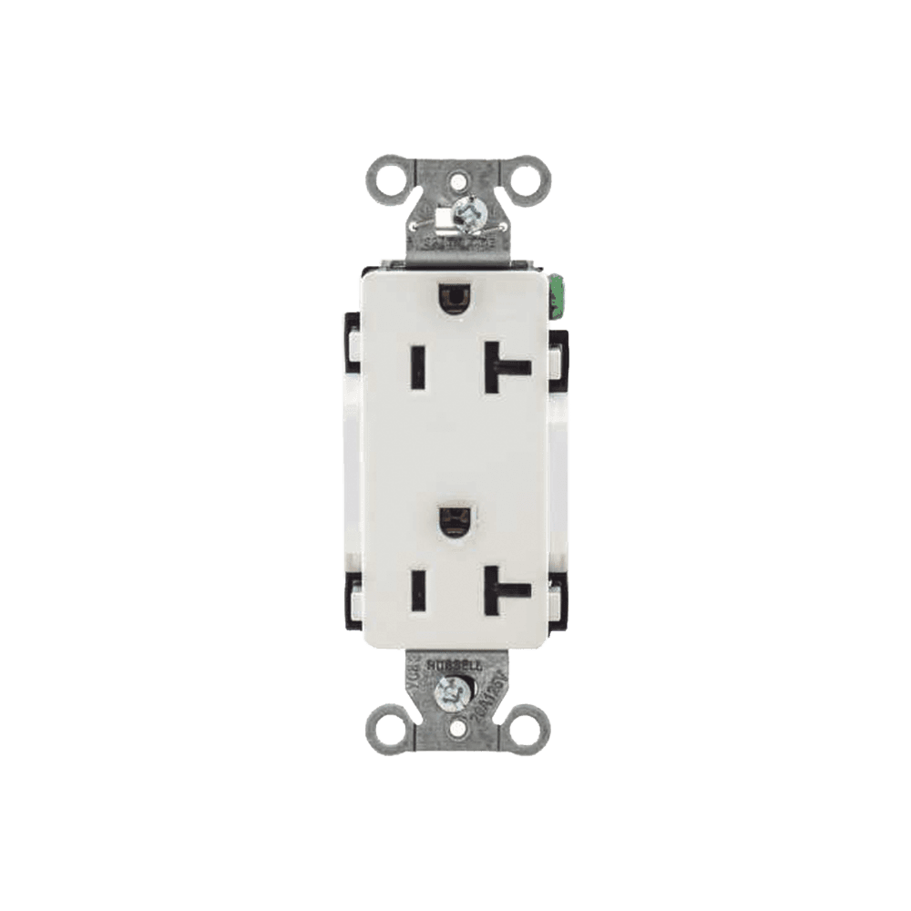 Contacto Duplex Decorador 20 A 125V / 2 Polos 3 Hilos/ Nema 5-20 R / Color Blanco.