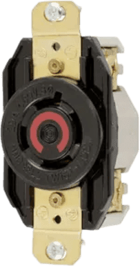 Receptáculo con Bloqueo de Media Vuelta Industrial 20 A 480 V CA /3 Polos 4 Hilos / Nema L16-20R / Color Negro.