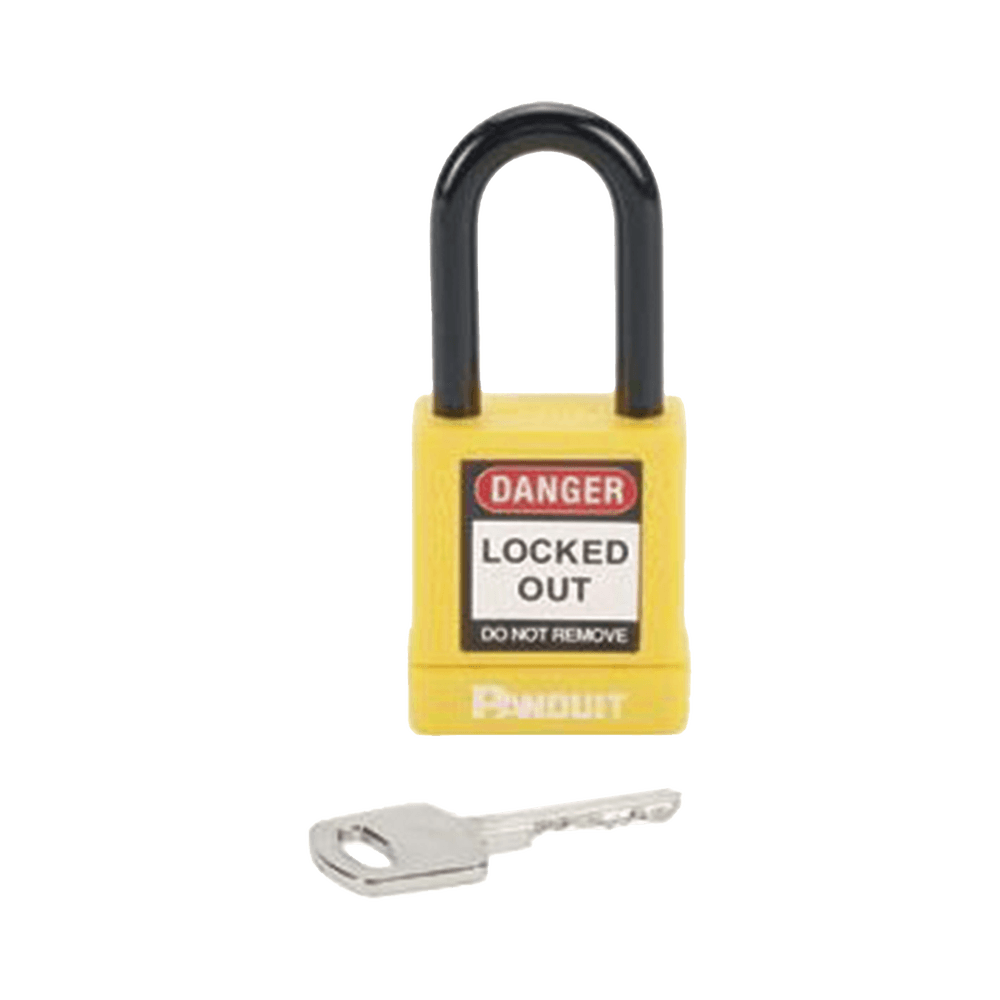 Candado de Bloqueo LOTO de Seguridad Dieléctrico, Con Llave Única, Diámetro de 6.5 mm, Color AMARILLO
