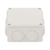 Caja Derivación-Conexión de Plástico (100 X 100 X 54 mm) con 7 Glándulas de Goma. Para Instalaciones Comerciales, Residenciales e Industriales. Incluye Tornillería para su Tapa.