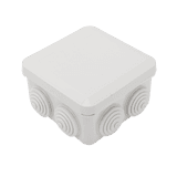 Caja Estanca, Derivación, Conexión de Plástico (89 X 89 X 50 mm) con 7 Glándulas de Goma. Para Instalaciones Comerciales, Residenciales e Industriales. Cerrado a Presión.