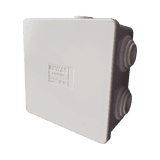 Caja Estanca de PVC Para Derivación y Conexión, 6 Entradas, Tapa a Presión, 80×80×40 mm (Mayor Área Interna, Uso Exterior IP44, Material que no Propaga el Fuego y Libre de Hálogenos