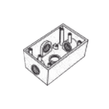 Caja Rectangular de 3/4" (19.05 mm ) con 4 bocas a prueba de intemperie.