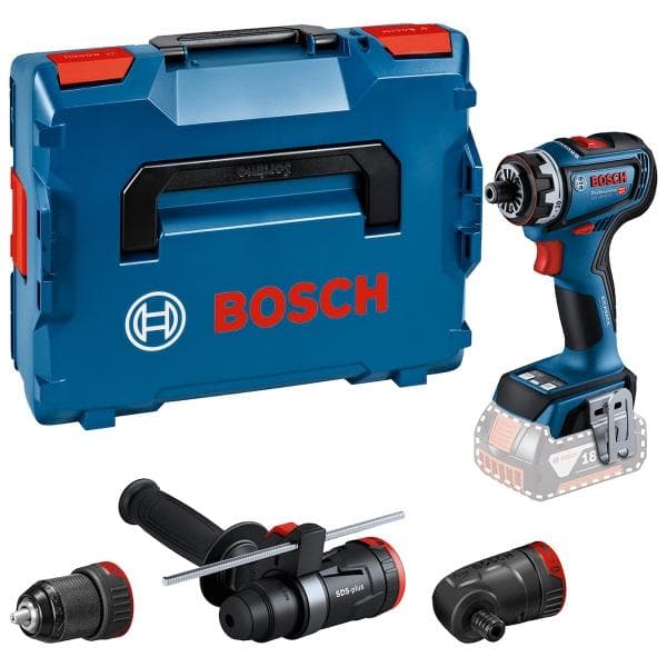 TALADRO ATORNILLADOR BOSCH HEAVY DUTY 18V CON 3 ACOPLAMIENTOS DE MANDRIL Y MALETÍN